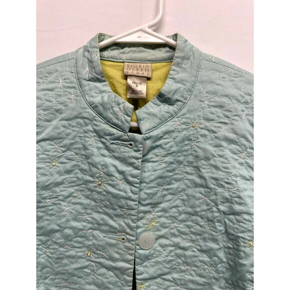 VTG Sigrid Olsen Quilt Grandma Jacket Festival Grandmacore Size Petite S Sequins - Picture 4 of 12